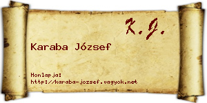 Karaba József névjegykártya